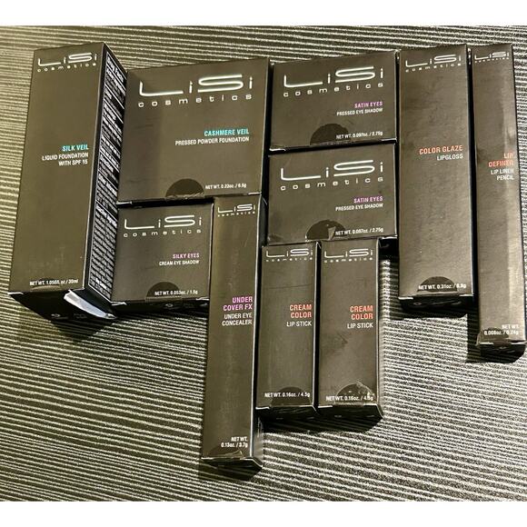 ~NEW~LiSi Cosmetics Foundation Lipstick EyeShadow Concealer MakeUp Lot - 11 pcs - Picture 1 of 6